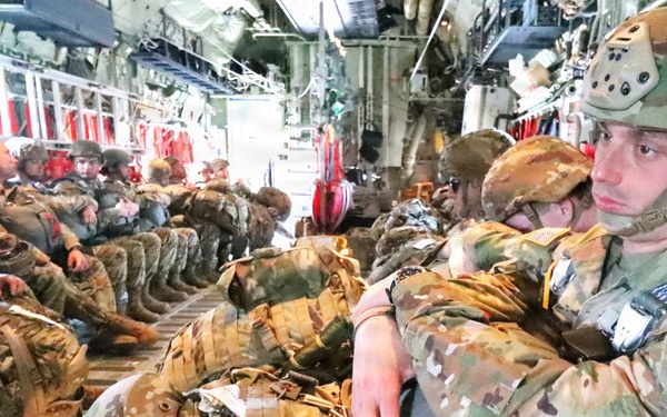 404th Civil Affairs Battalion in Flight for Airborne Operation from JB MDL