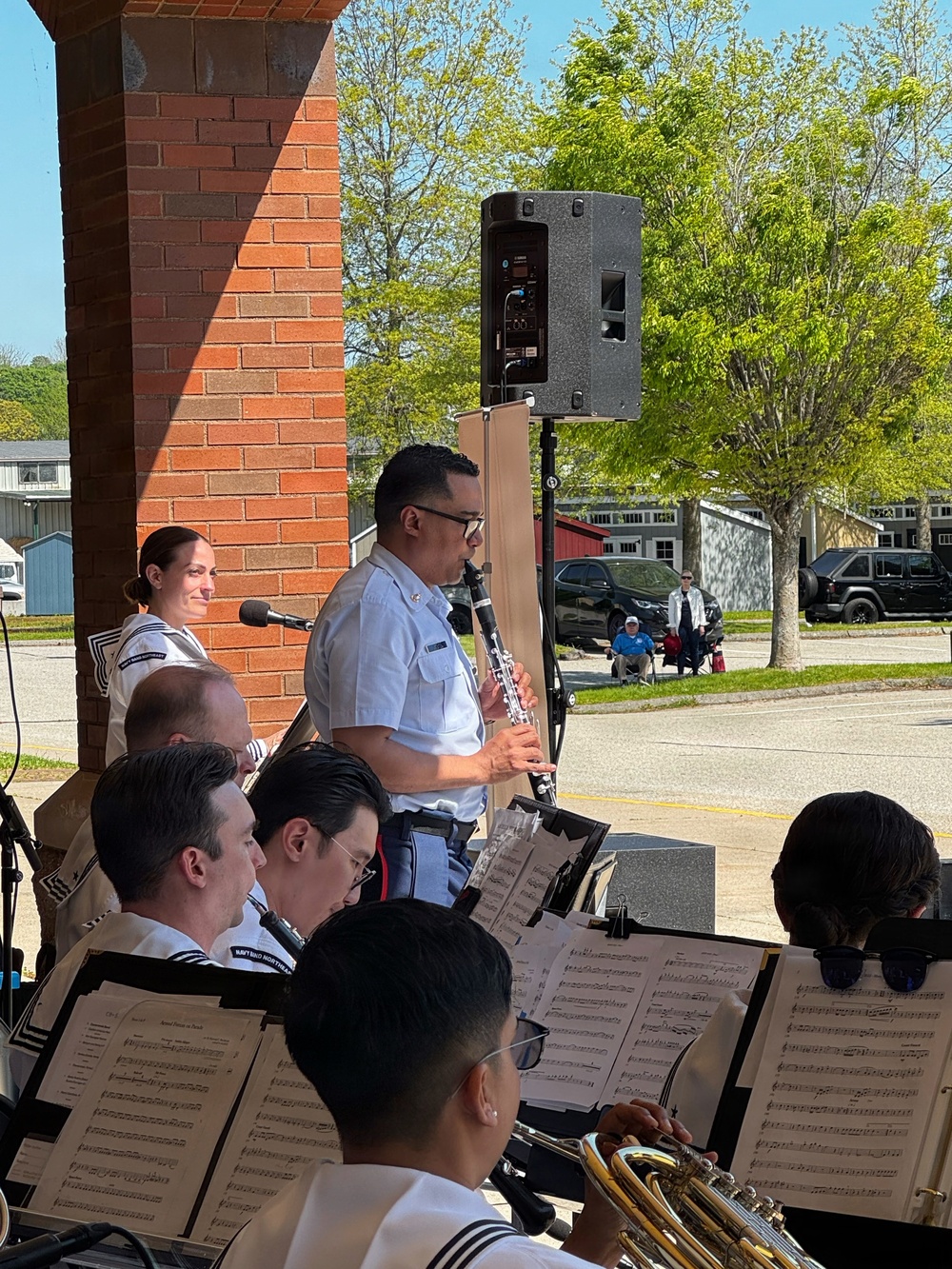 Chief Musician Noel Marcano, principal clarinetist with the United States Coast Guard Band, joined Navy Band Northeast’s Pops Ensemble for a performance at Preston Veterans Memorial School in Preston, Connecticut