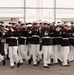 U.S. Marine Corps Silent Drill Platoon performs precision rifle exhibition during indoor ceremony