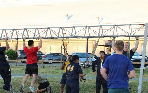 Sailors Push Through Pull-Up Progressions During 'Murph' Challenge