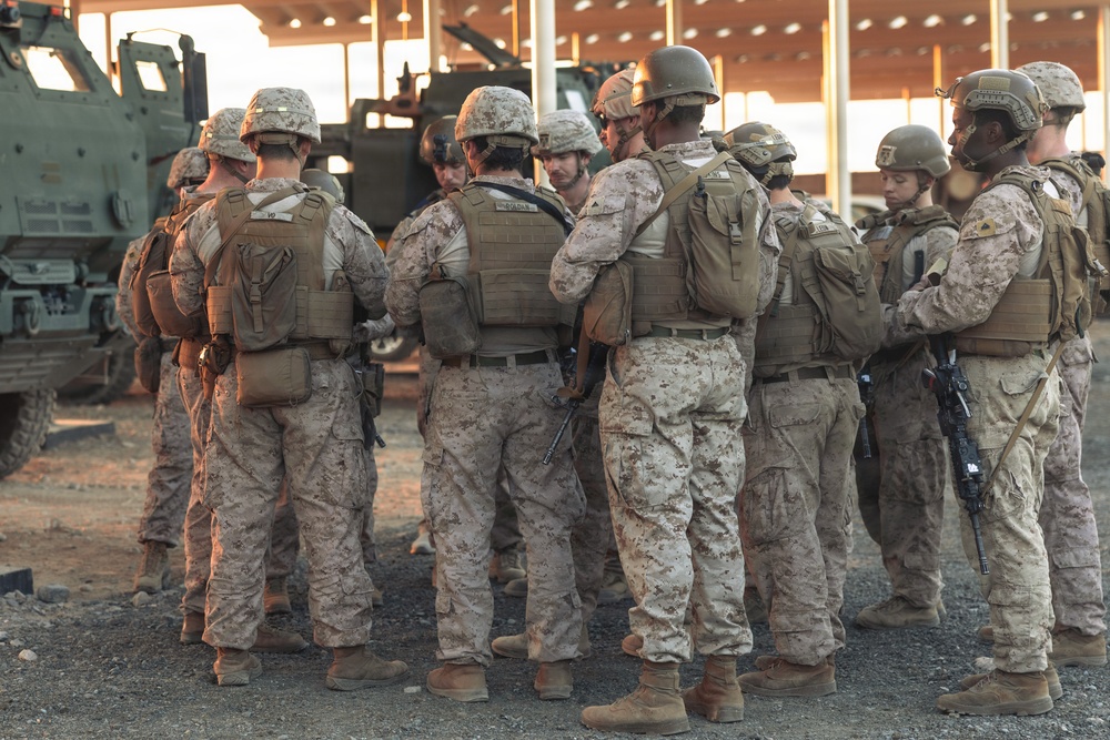 U.S. Marines depart to training positions