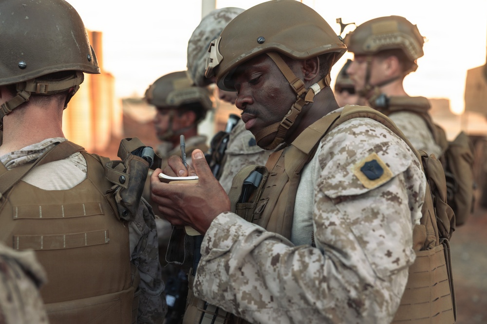 U.S. Marines depart to training positions