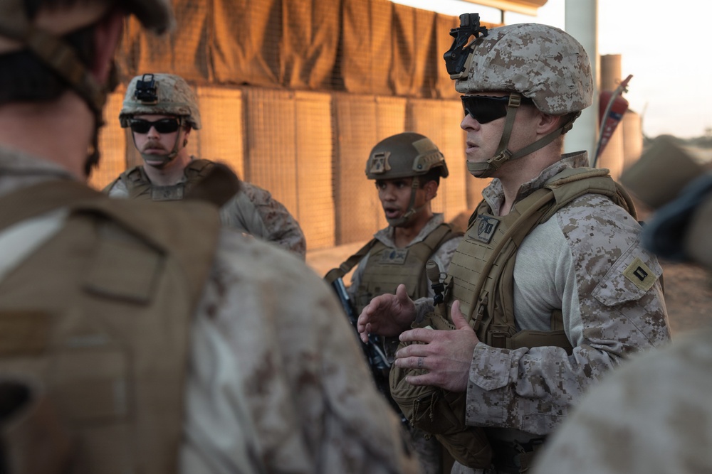 U.S. Marines depart to training positions