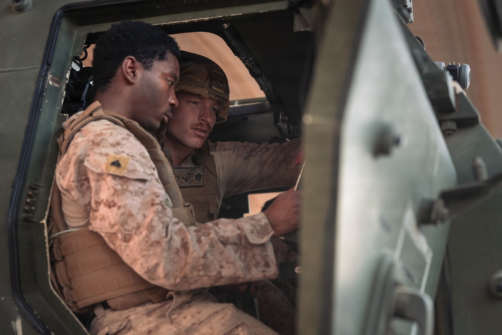 U.S. Marines depart to training positions