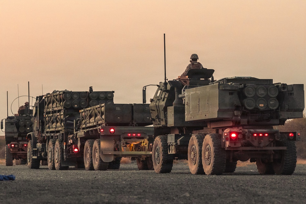 U.S. Marines depart to training positions