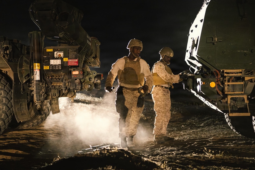 U.S. Marines conduct M142 HIMARS maintenance operations
