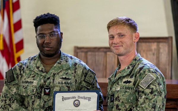 BM2 Hannah Reenlists at NCBC Gulfport