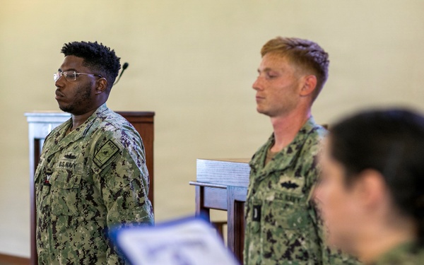BM2 Hannah Reenlists at NCBC Gulfport