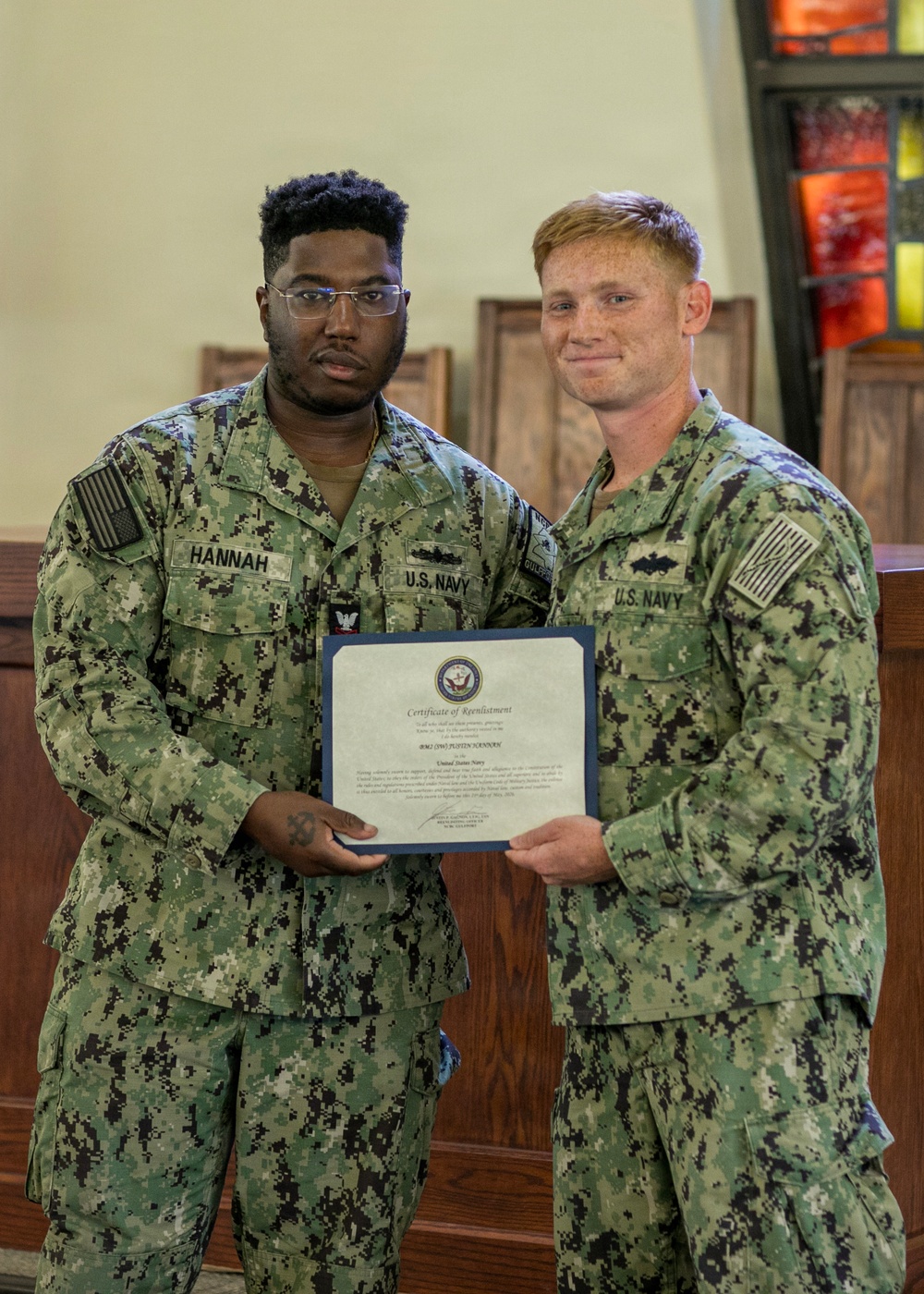 BM2 Hannah Reenlists at NCBC Gulfport