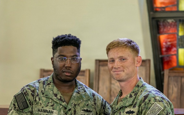 BM2 Hannah Reenlists at NCBC Gulfport