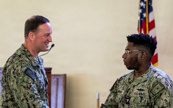 BM2 Hannah Reenlists at NCBC Gulfport