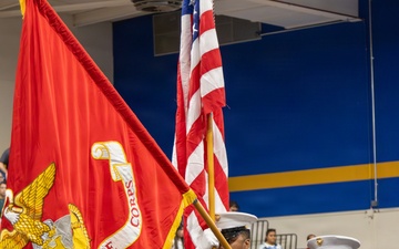 U.S. Marine Corps Color Guard presents Colors at Barstow Community College Graduation Ceremony