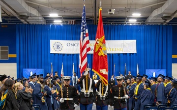 U.S. Marine Corps Color Guard presents Colors at Barstow Community College Graduation Ceremony