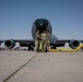 KC-135 Stratotanker refuels F-16 Fighting Falcon during security operations