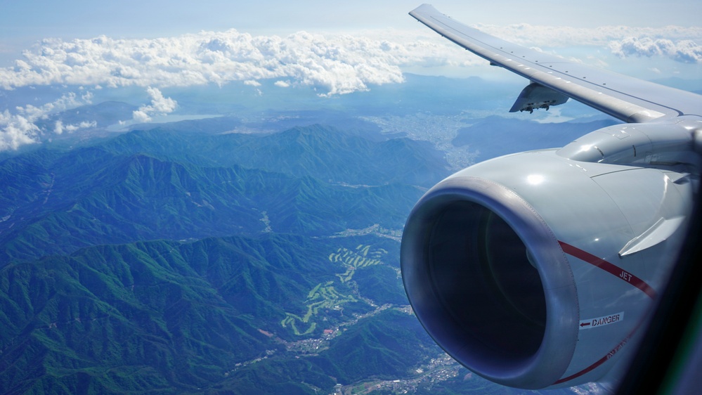 P-8A Poseidon Flies Over the Kanto Mountains of Tokyo