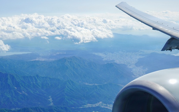 P-8A Poseidon Flies Over the Kanto Mountains of Tokyo