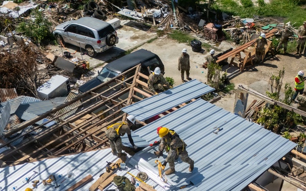 797th EVCC Continues Installations of Temporary Roofs on Saipan