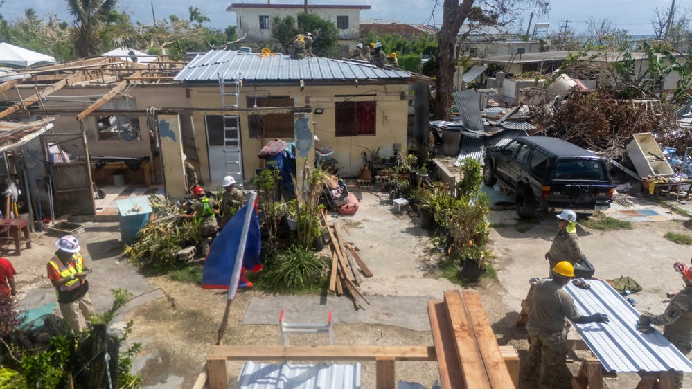 797th EVCC Continues Installations of Temporary Roofs on Saipan