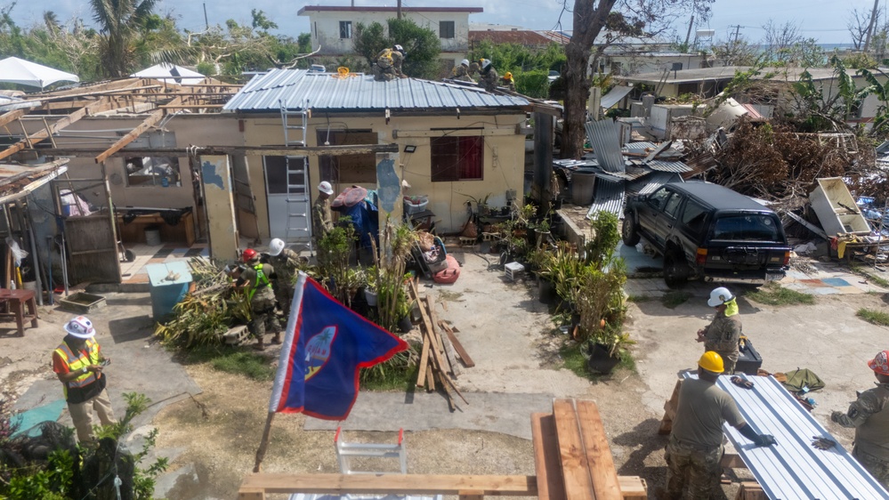 797th EVCC Continues Installations of Temporary Roofs on Saipan