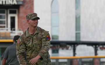 U.S. Army Soldier Throws Ceremonial First Pitch, Honored as “Hero of the Game” at El Paso Baseball Event