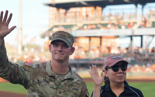 U.S. Army Sgt. Gabriel Young Recognized as “Hero of the Game” at El Paso Baseball Ceremony