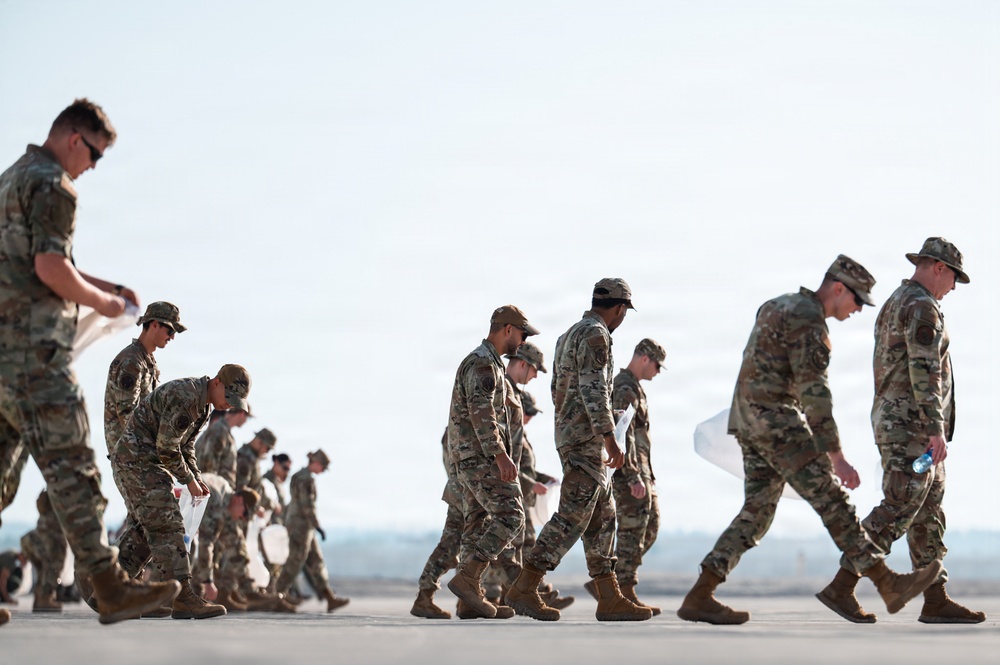 DVIDS - Images - AEW conducts contingency ramp FOD walk [Image 3 of 5]