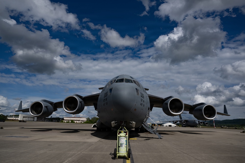C-17 transits into the USCENTCOM AOR
