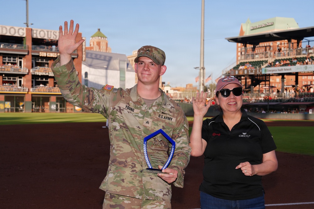 Recognizing a Hero: Sgt. Gabriel Young Honored on the Field in El Paso