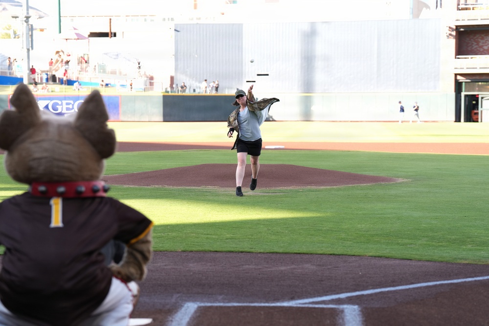 Double Celebration: Captain Casandra Mitchem Throws First Pitch on Her Birthday