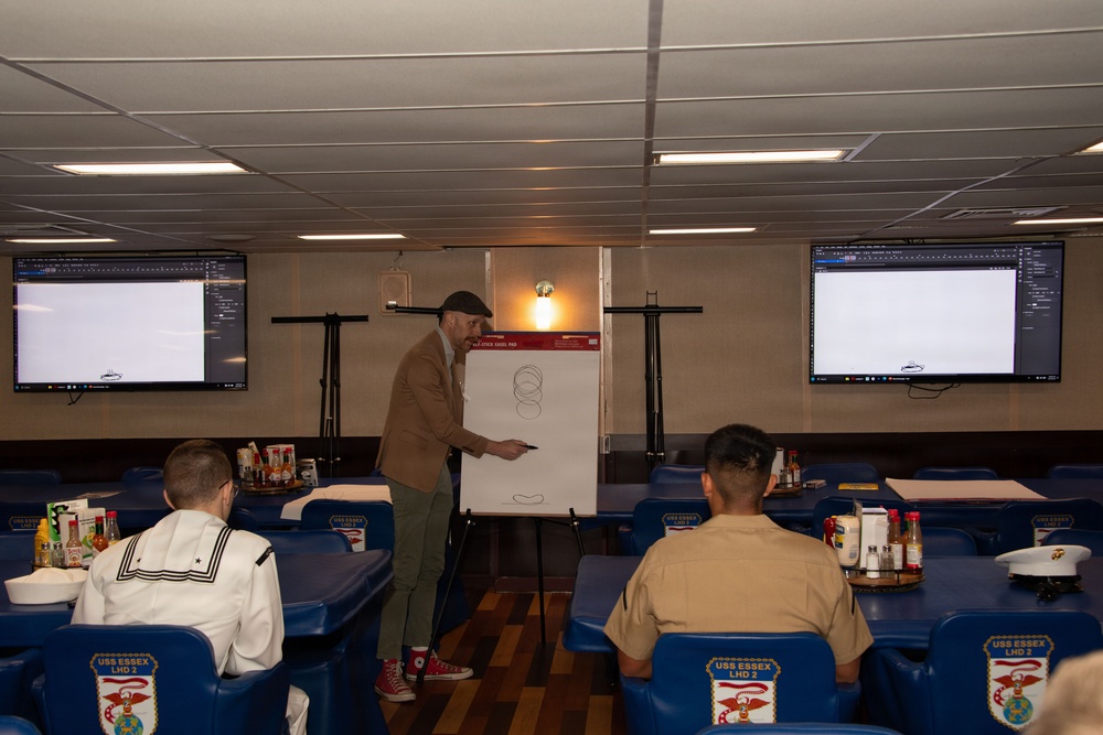 Sailors aboard USS Essex receive animation training