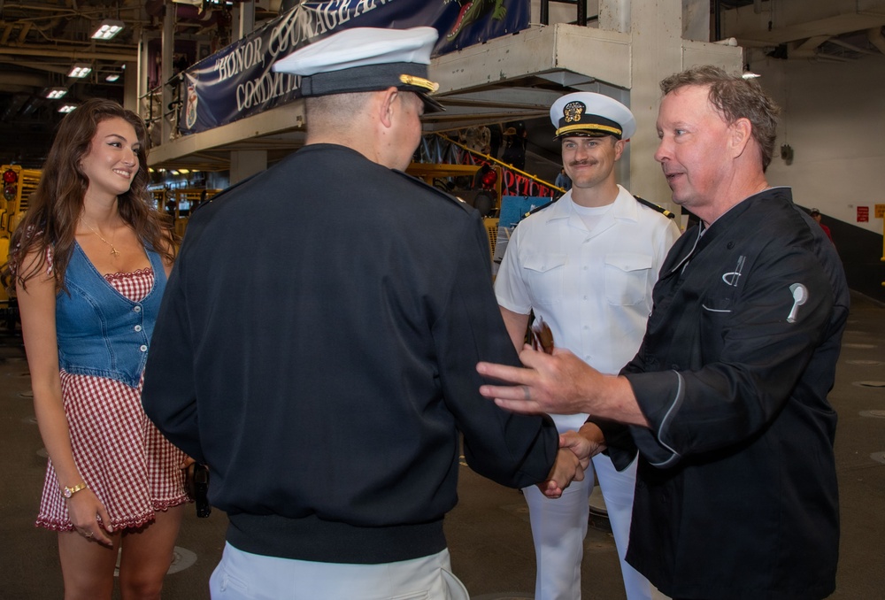 D. B. Sweeney Tours USS Essex