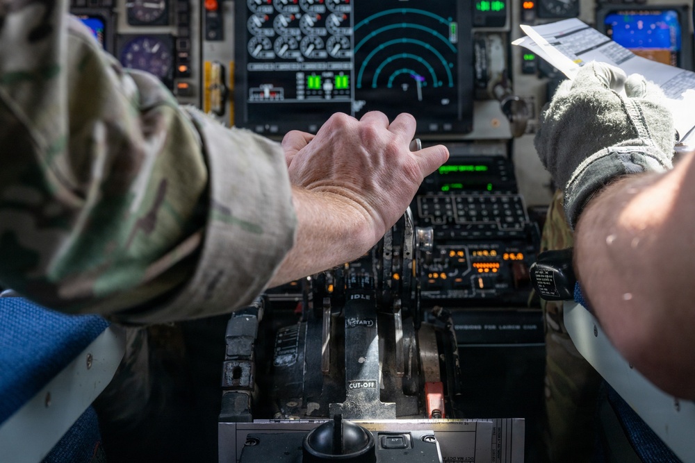 KC-135s refuel F-18s