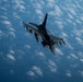 KC-135 Stratotanker refuels F-16 Fighting Falcon during security operations