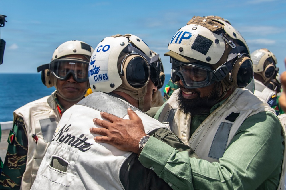 Cooperative Republic of Guyana President and Government and Military Leaders Visit Nimitz