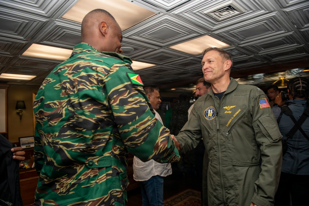 Cooperative Republic of Guyana President and Government and Military Leaders Visit Nimitz