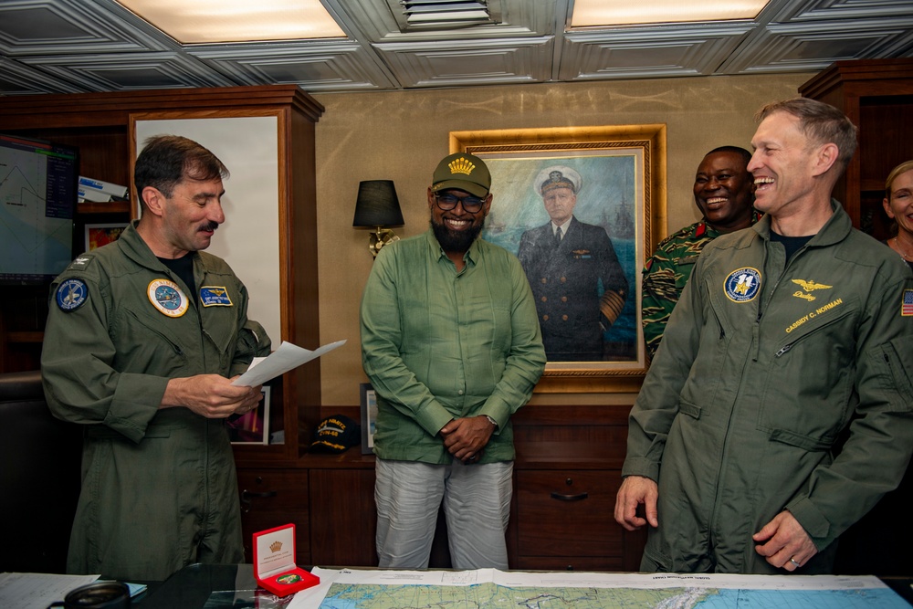 Cooperative Republic of Guyana President and Government and Military Leaders Visit Nimitz