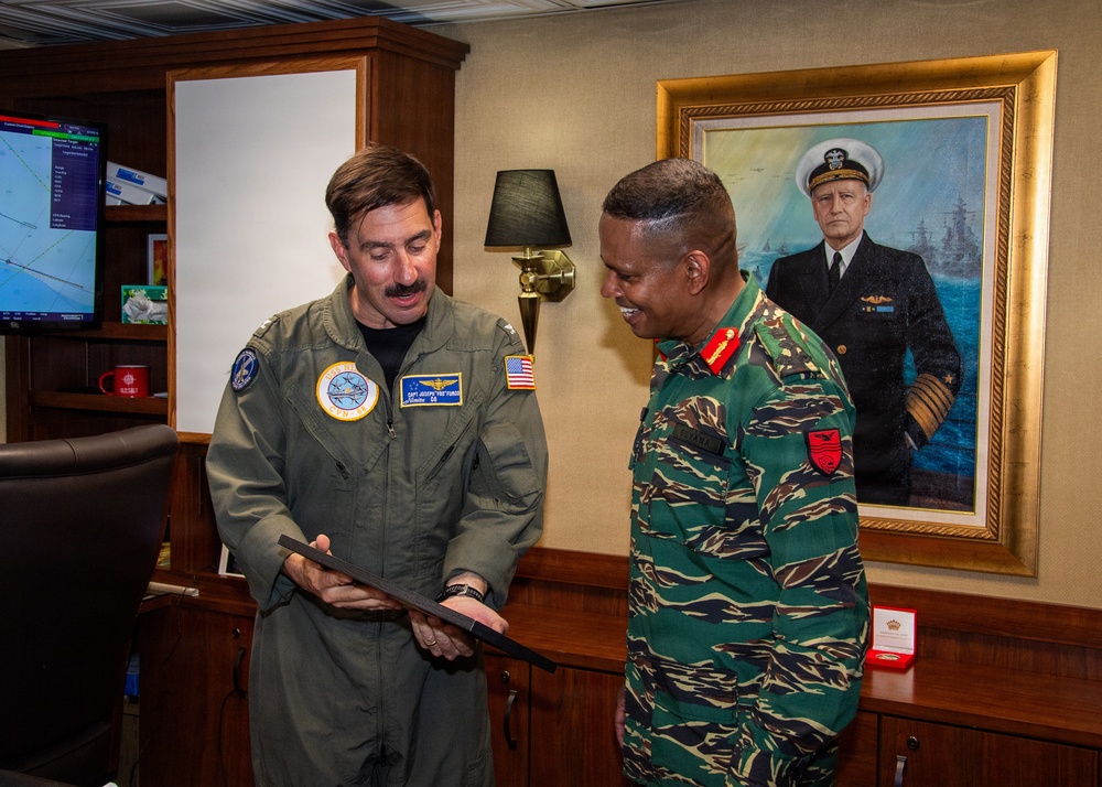 Cooperative Republic of Guyana President and Government and Military Leaders Visit Nimitz