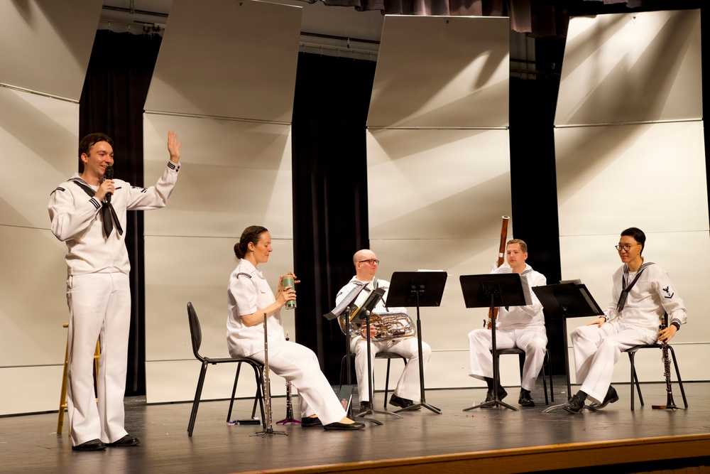 Navy Band Northeast's Crosswinds Woodwind Quintet had a wonderful visit to Lower Dauphin High School during Harrisburg Navy Week!
