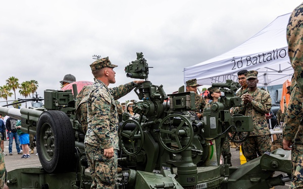 U.S. Service Members and visitors at the Los Angeles Fleet Week Expo