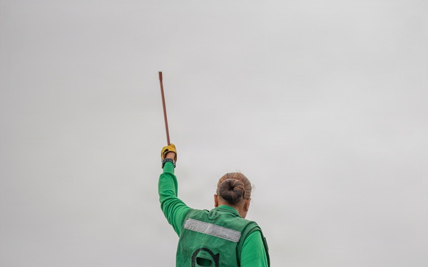 George Washington Conducts Catapult Testing