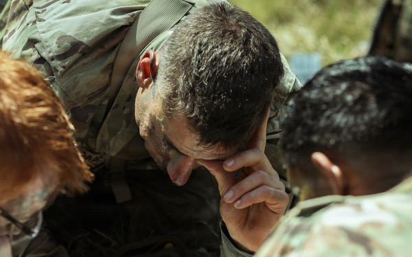 U.S. Army Soldiers Prepare to Navigate Terrain during the Best Squad Competition