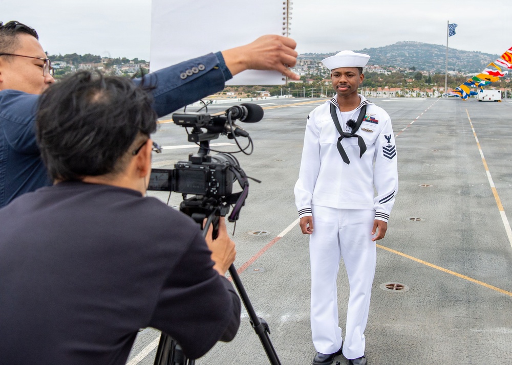 Japanese Media Interview USS Essex Sailors