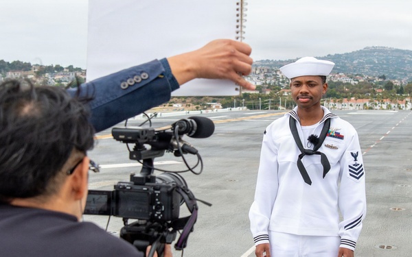 Japanese Media Interview USS Essex Sailors