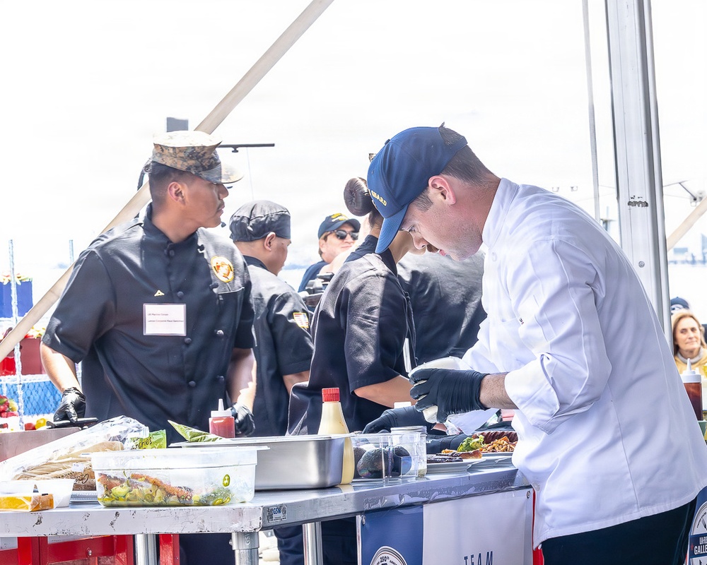 Teams from the LA Port Police, U.S. Coast Guard, U.S. Navy, U.S. Army and U.S. Marine Corps compete in the Galley Wars during LAFW 2026, May 23, 2026.