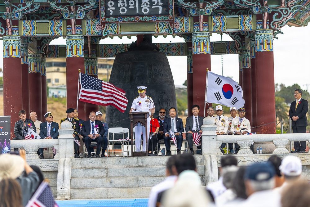The 50th anniversary commemorative ceremony at the Korean Bell of Friendship during Los Angeles Fleet Week, May 23, 2026.