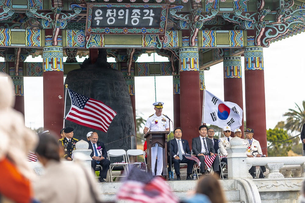 The 50th anniversary commemorative ceremony at the Korean Bell of Friendship during Los Angeles Fleet Week, May 23, 2026.