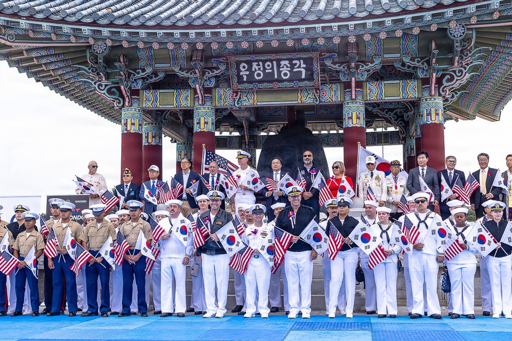 The 50th anniversary commemorative ceremony at the Korean Bell of Friendship during Los Angeles Fleet Week, May 23, 2026.