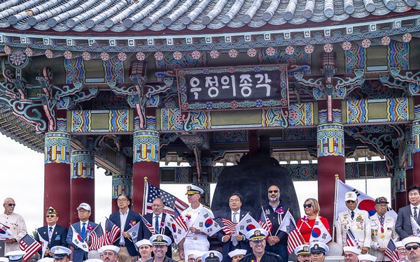 The 50th anniversary commemorative ceremony at the Korean Bell of Friendship during Los Angeles Fleet Week, May 23, 2026.