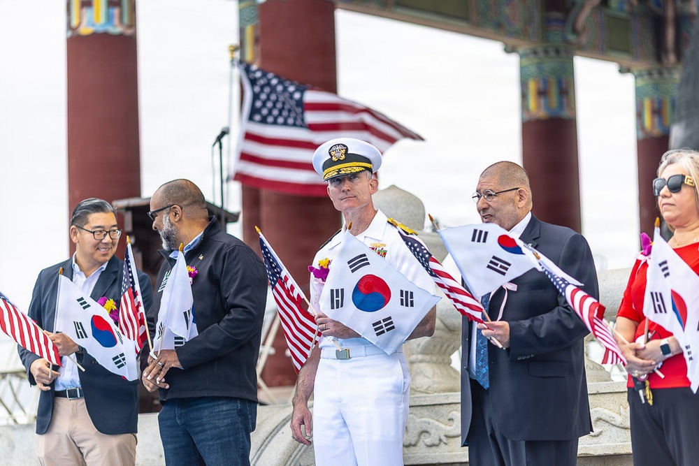 The 50th anniversary commemorative ceremony at the Korean Bell of Friendship during Los Angeles Fleet Week, May 23, 2026.