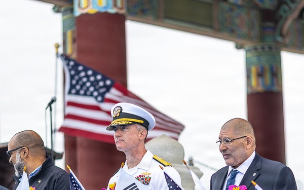 The 50th anniversary commemorative ceremony at the Korean Bell of Friendship during Los Angeles Fleet Week, May 23, 2026.